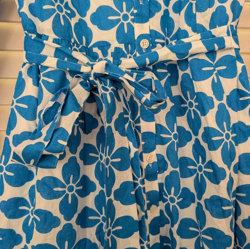 NWT Boden Paisley Tiered Shirt Dress - Indigo Floral Tile Pattern - Picture 5 of 9